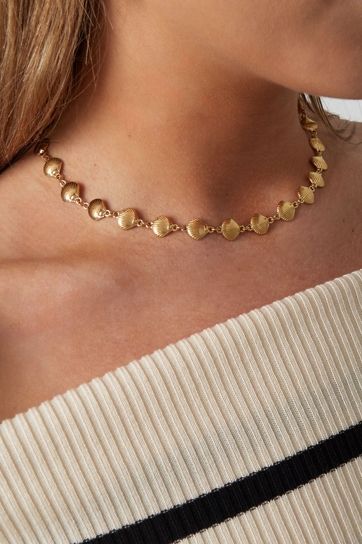 collier coquillage trio