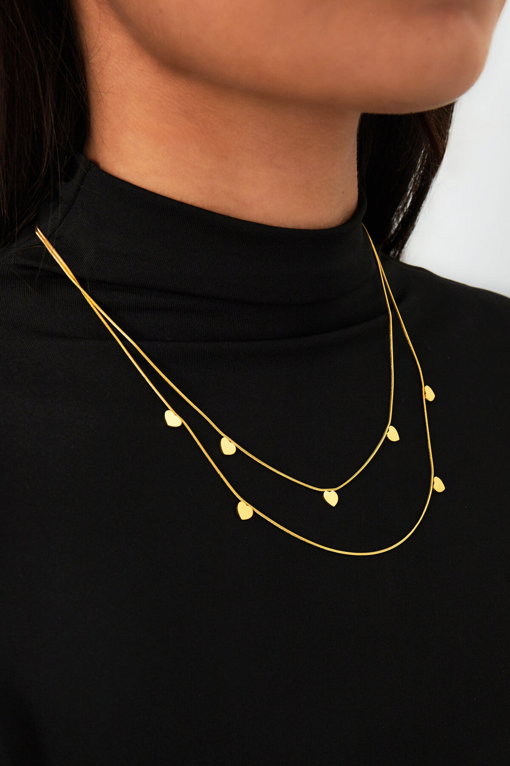 collier double coeur