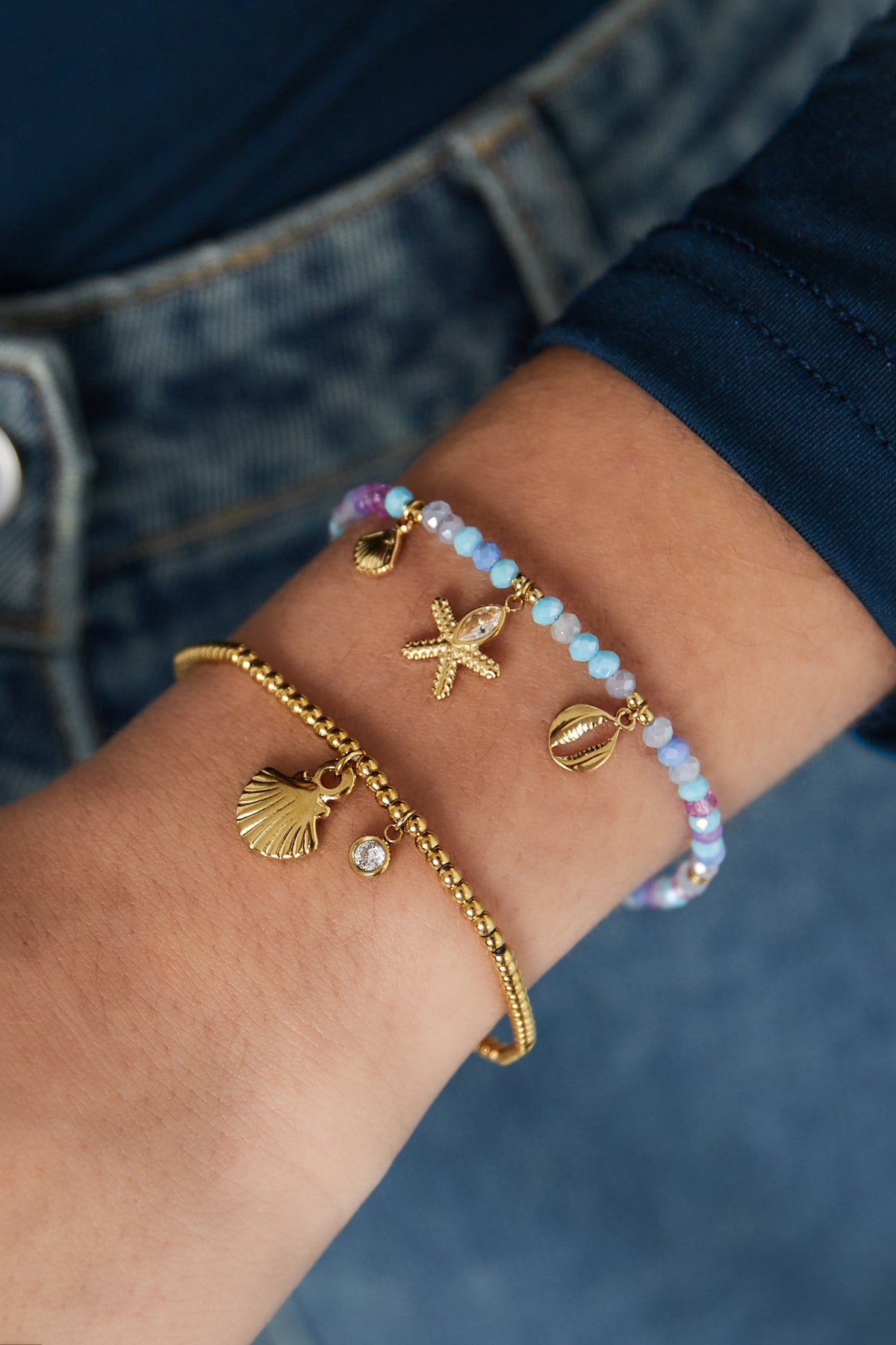 bracelet simple coquillage scintillant