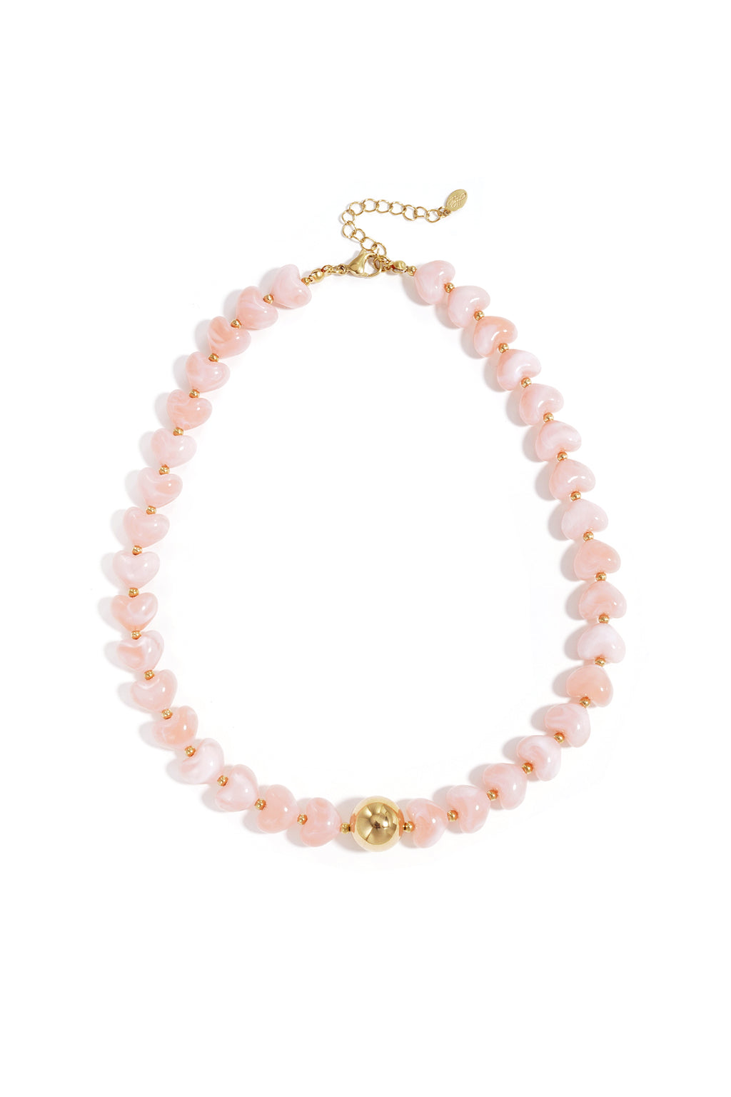 Collier statement orné de perles en forme de cœur