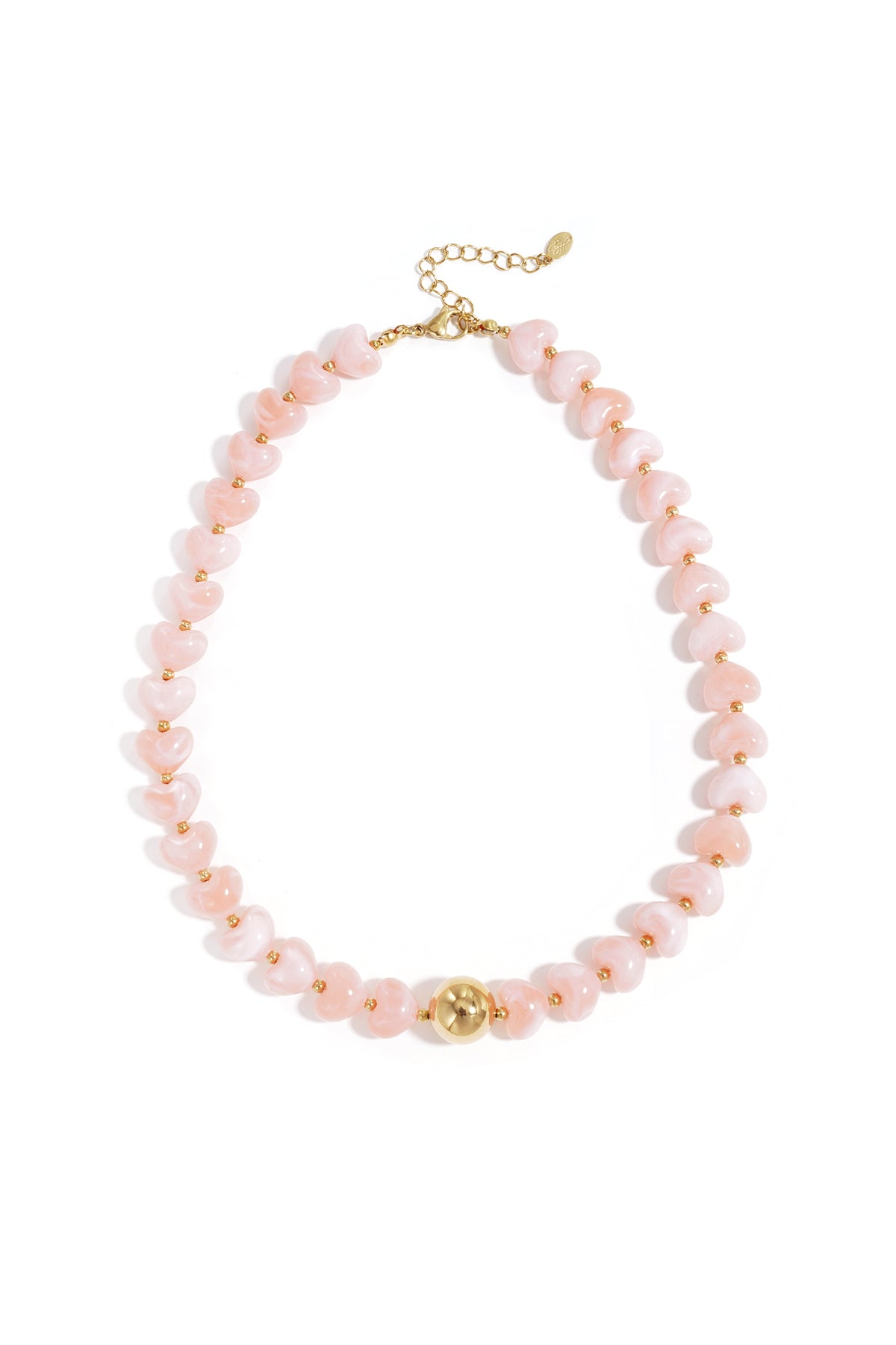 Collier statement orné de perles en forme de cœur