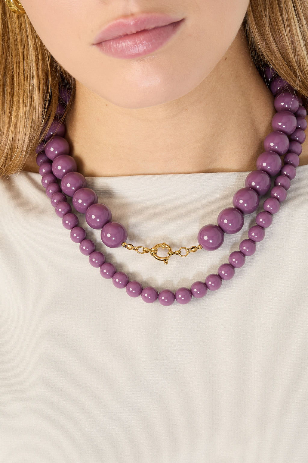 Collier à perles moyennes-10mm