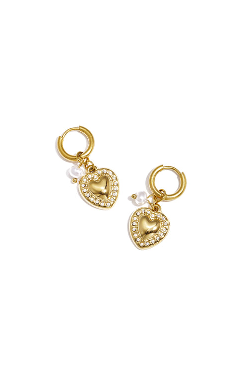 Boucles d'oreilles Cœur perlé - 63669