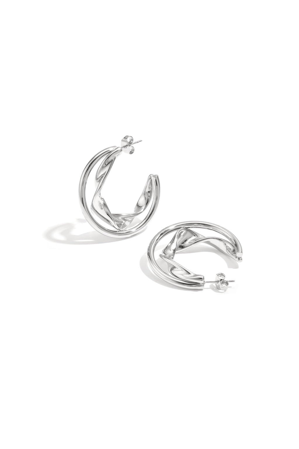 Boucles d'oreilles créoles doubles et épaisses - 63397