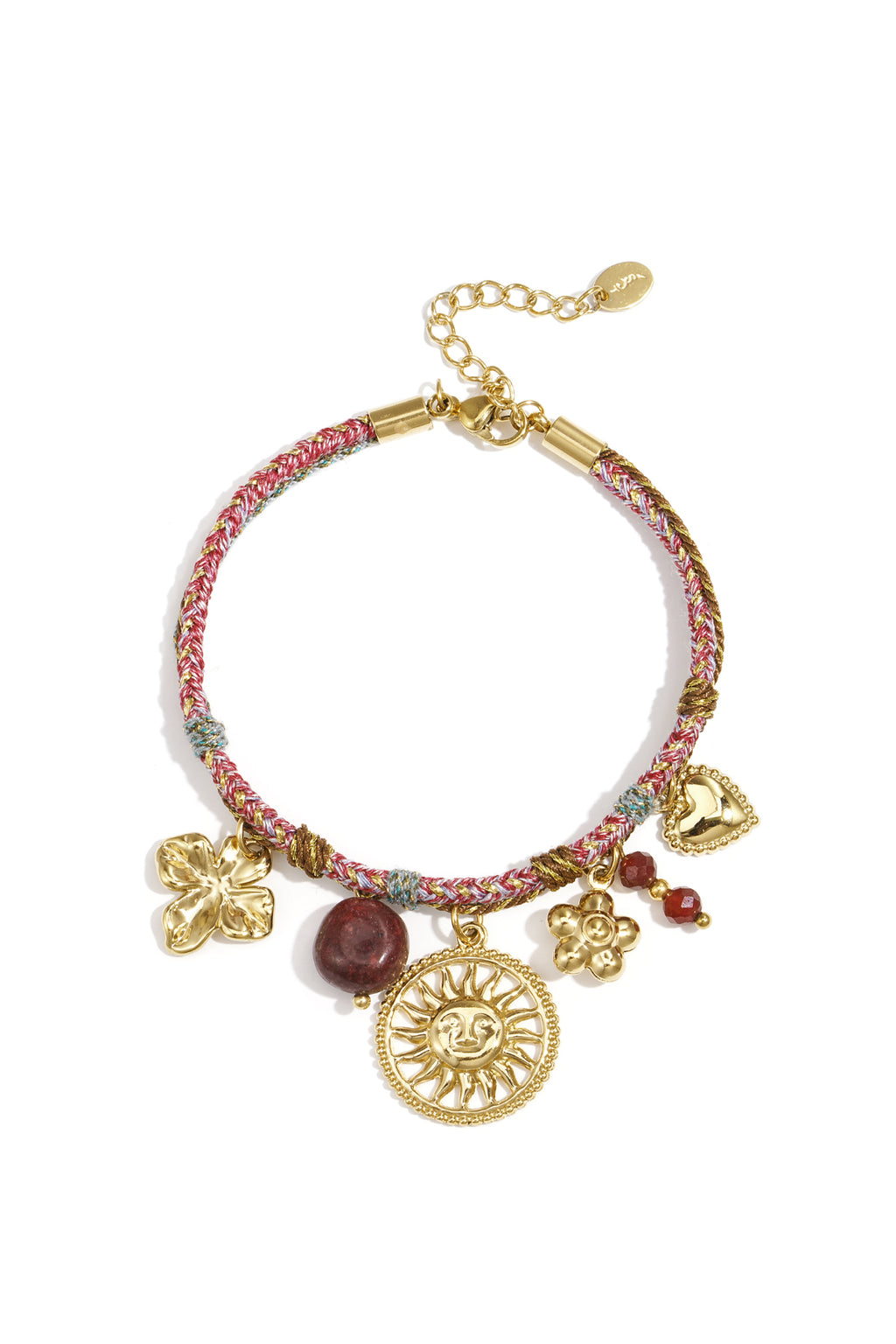 Bracelets à breloques en acier inoxydable, série florale décontractée et simple pour femmes