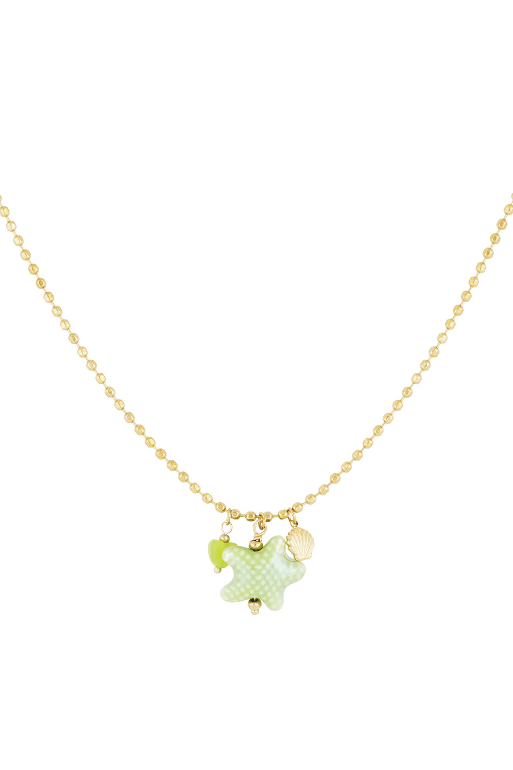 Collier bord de mer - Couleur vert et or