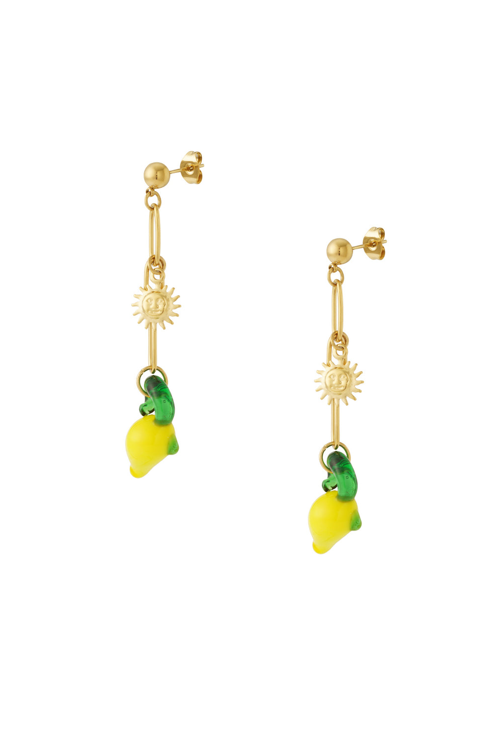 Boucles d'oreilles soleil citron