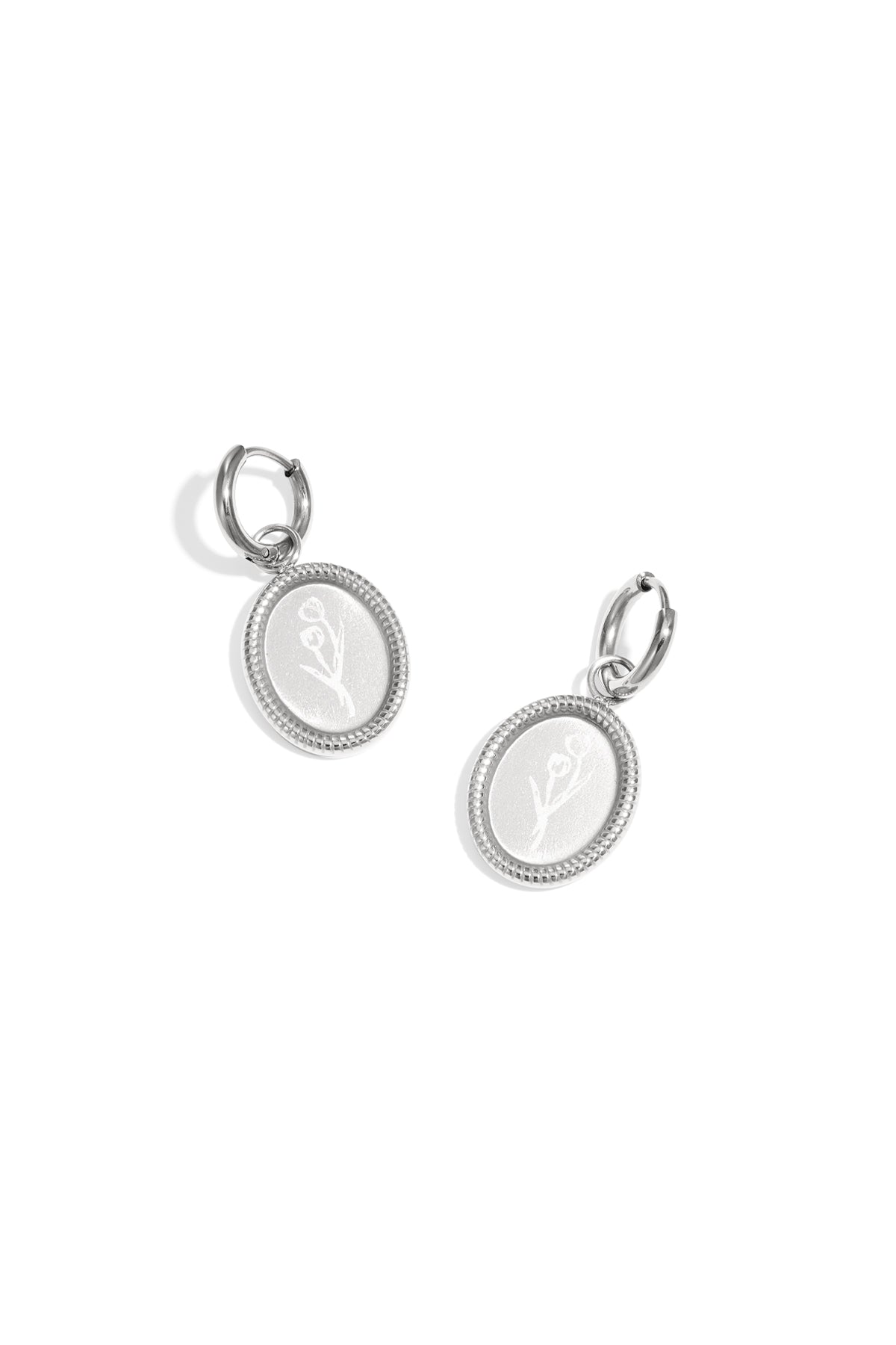 Boucles d'oreilles en acier inoxydable en forme de tulipe