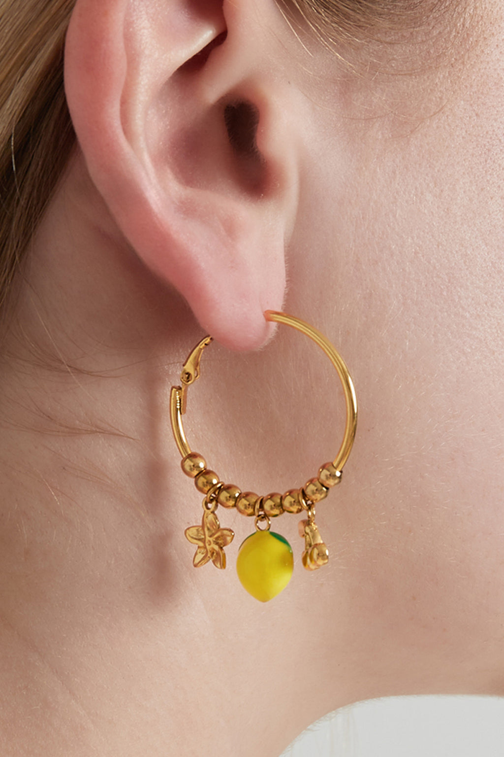 Boucles d'oreilles citron et cerise