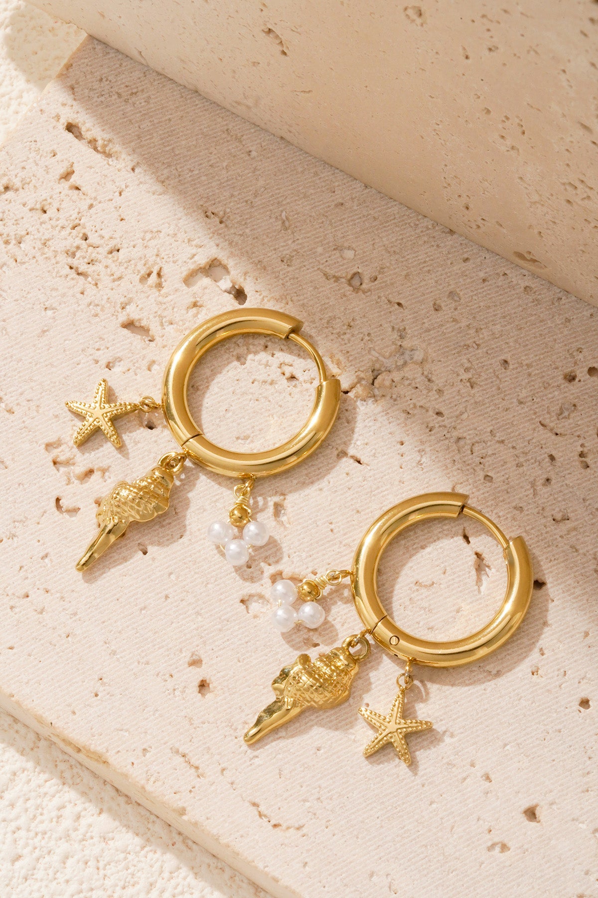 boucles d'oreilles vie marine