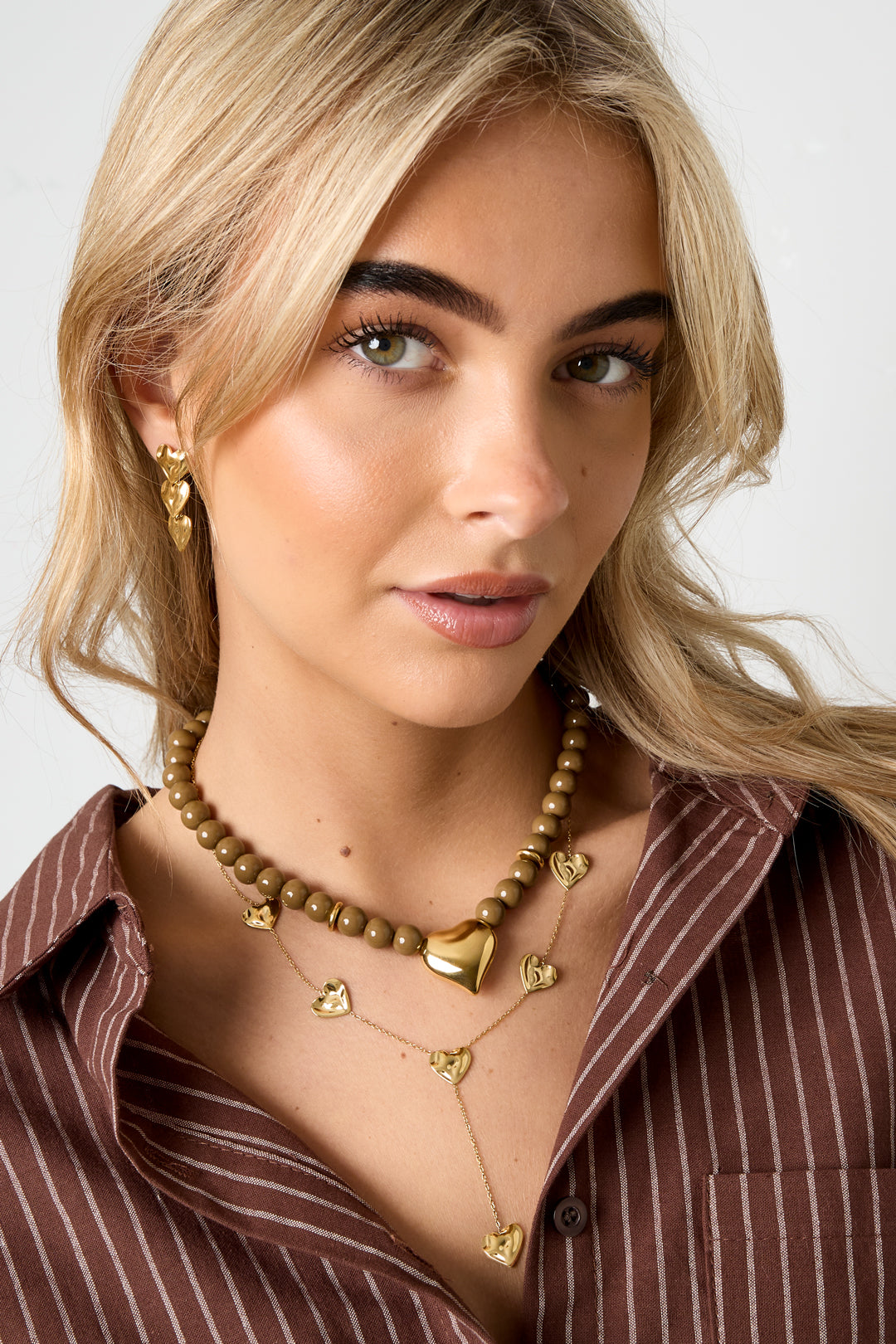 Colliers de perles en acrylique, série cœur, décontracté, quotidien, simple, bijoux pour femmes