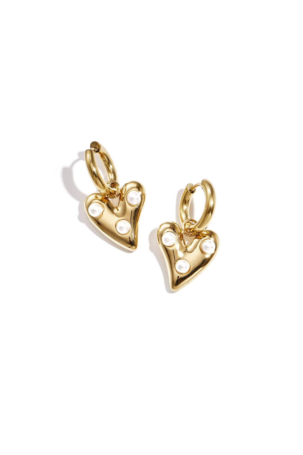 Boucles d'oreilles Créoles Cœur perlé - 63668