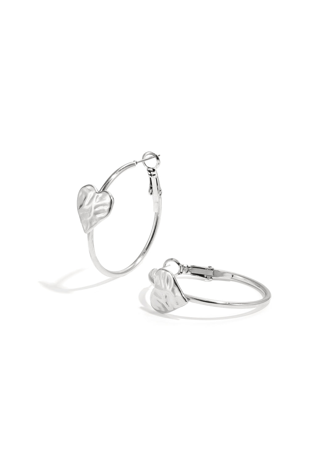 Boucles d'oreilles créoles avec cœur - 63881