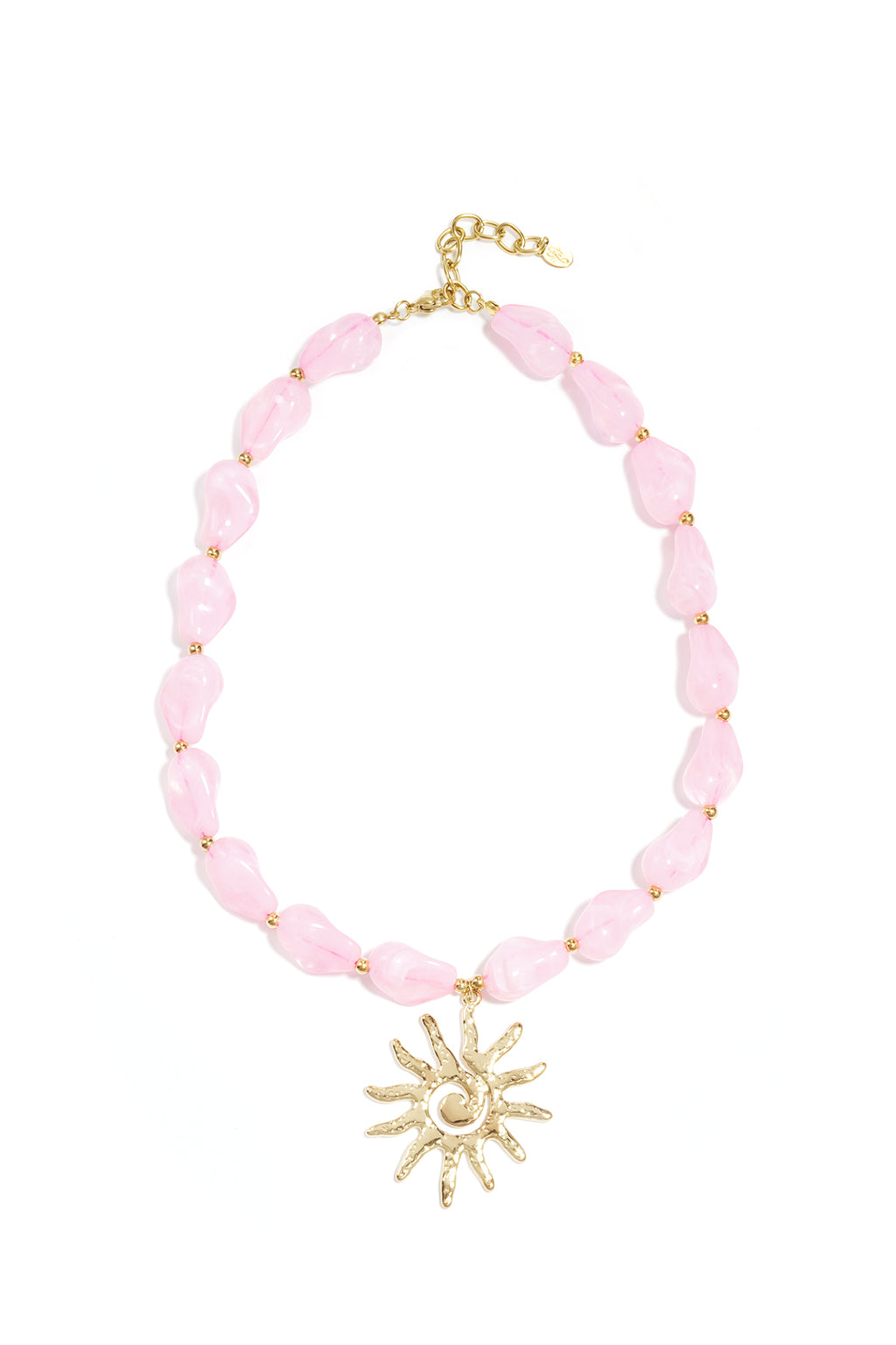 Collier perles pendentif soleil - 60647