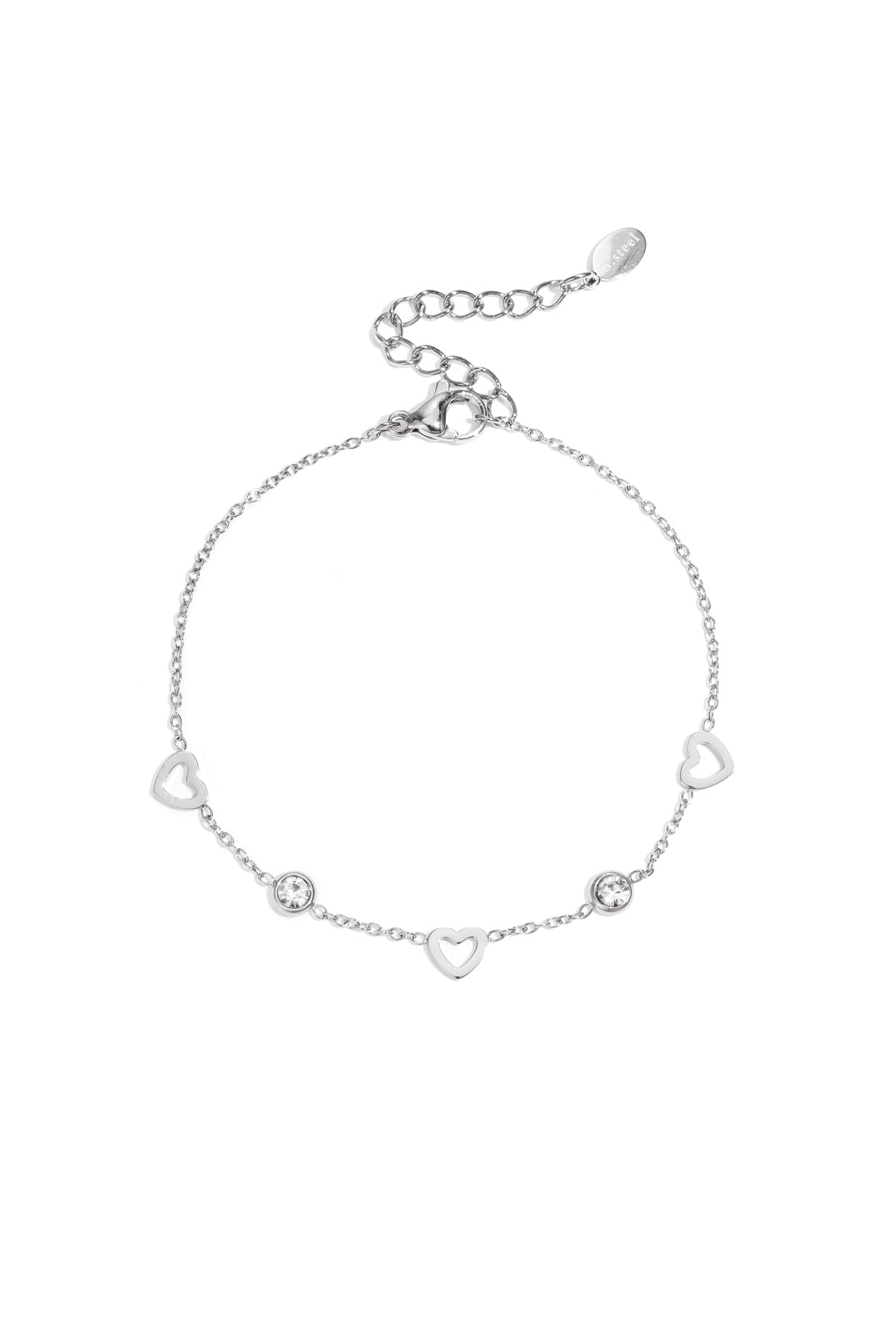 bracelet avec charms coeur et diamants