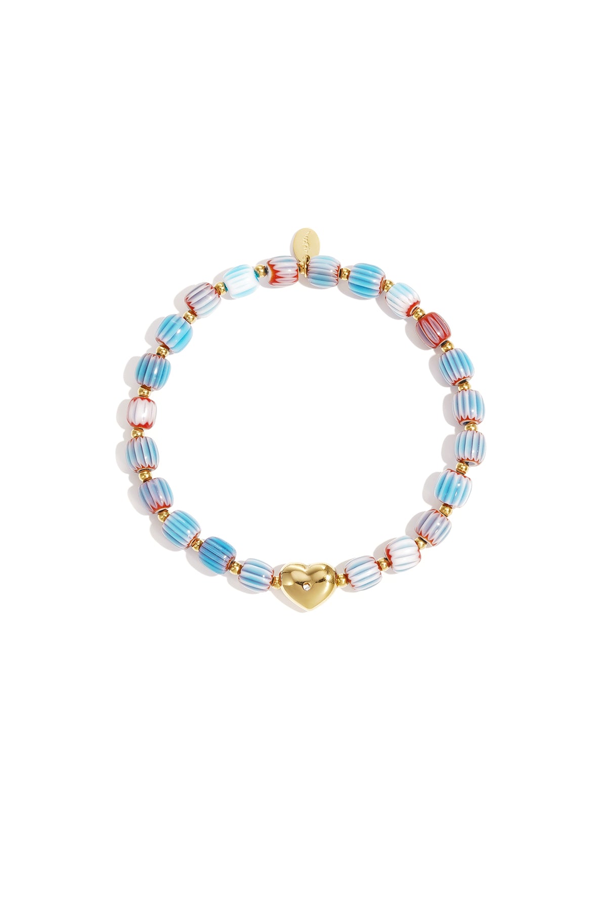 Bracelet de perles avec un centre en forme de cœur - 63043