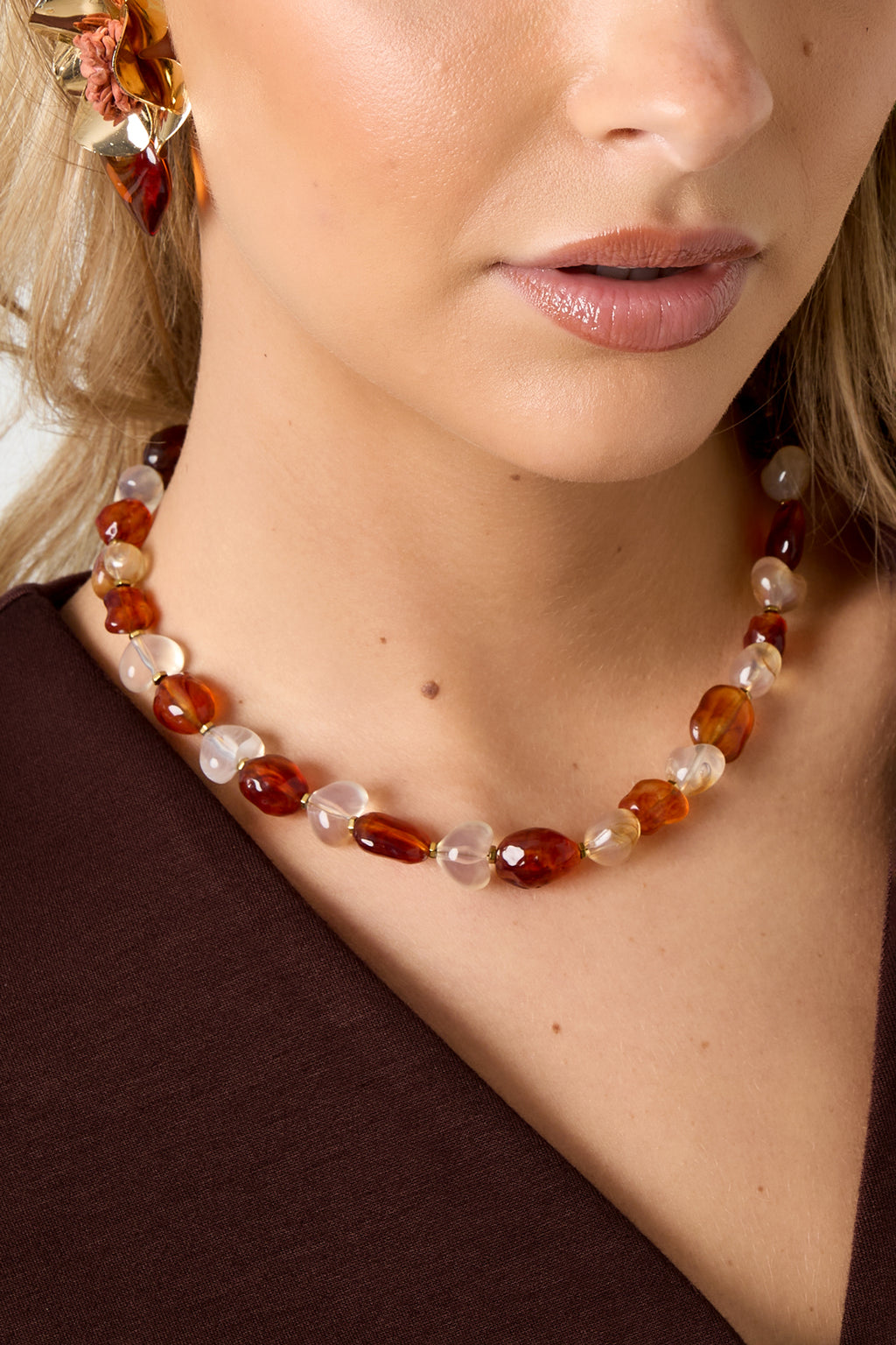 Colliers de perles en acrylique, série décontractée, simple et quotidienne, bijoux pour femmes