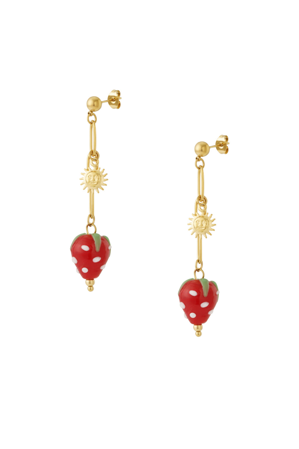 Boucles d'oreilles soleil fraise