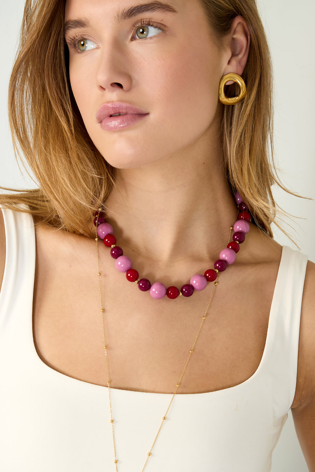 Collier de perles de différentes tailles - 56651