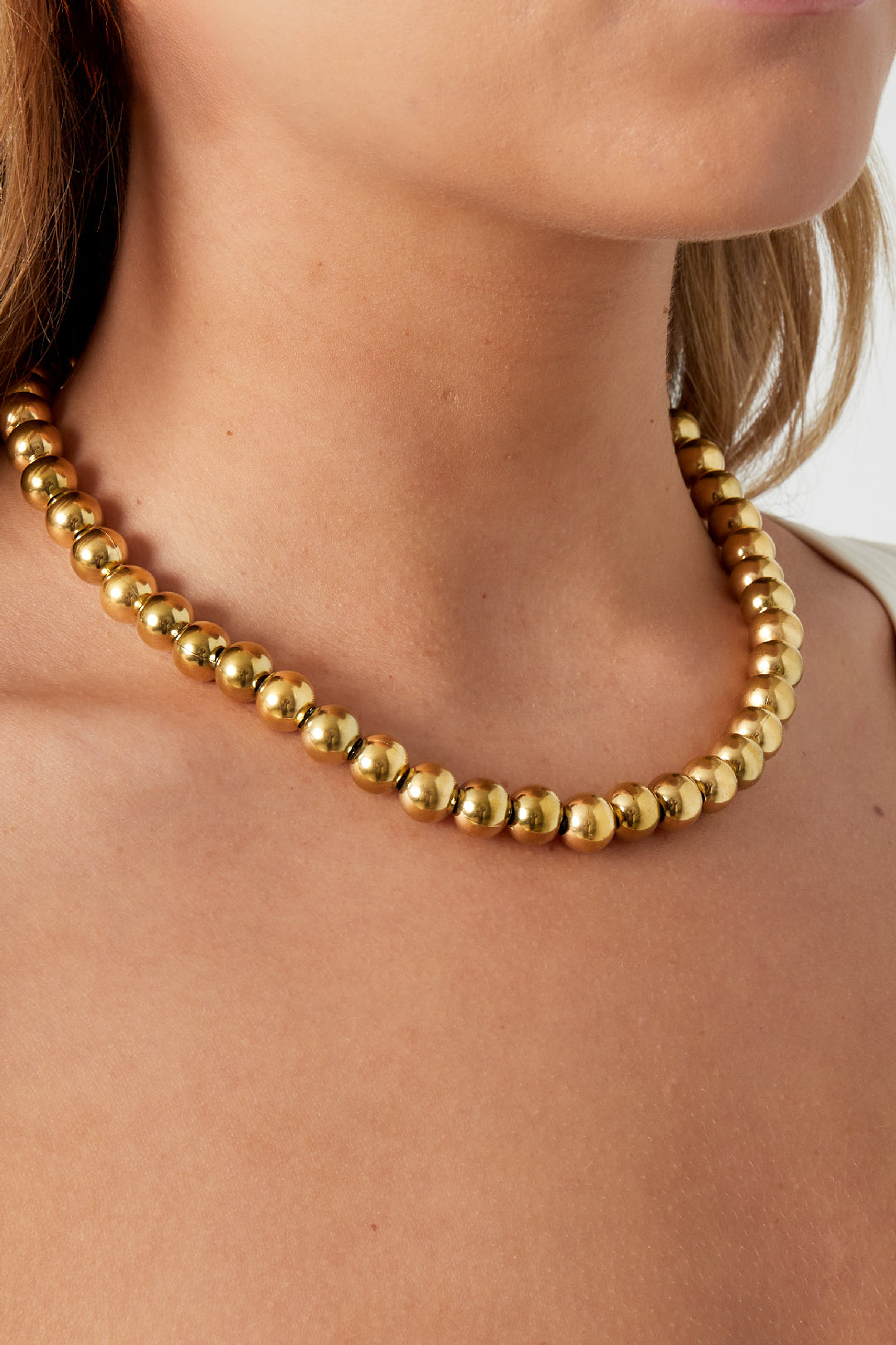 Collier de perles creuses -10mm