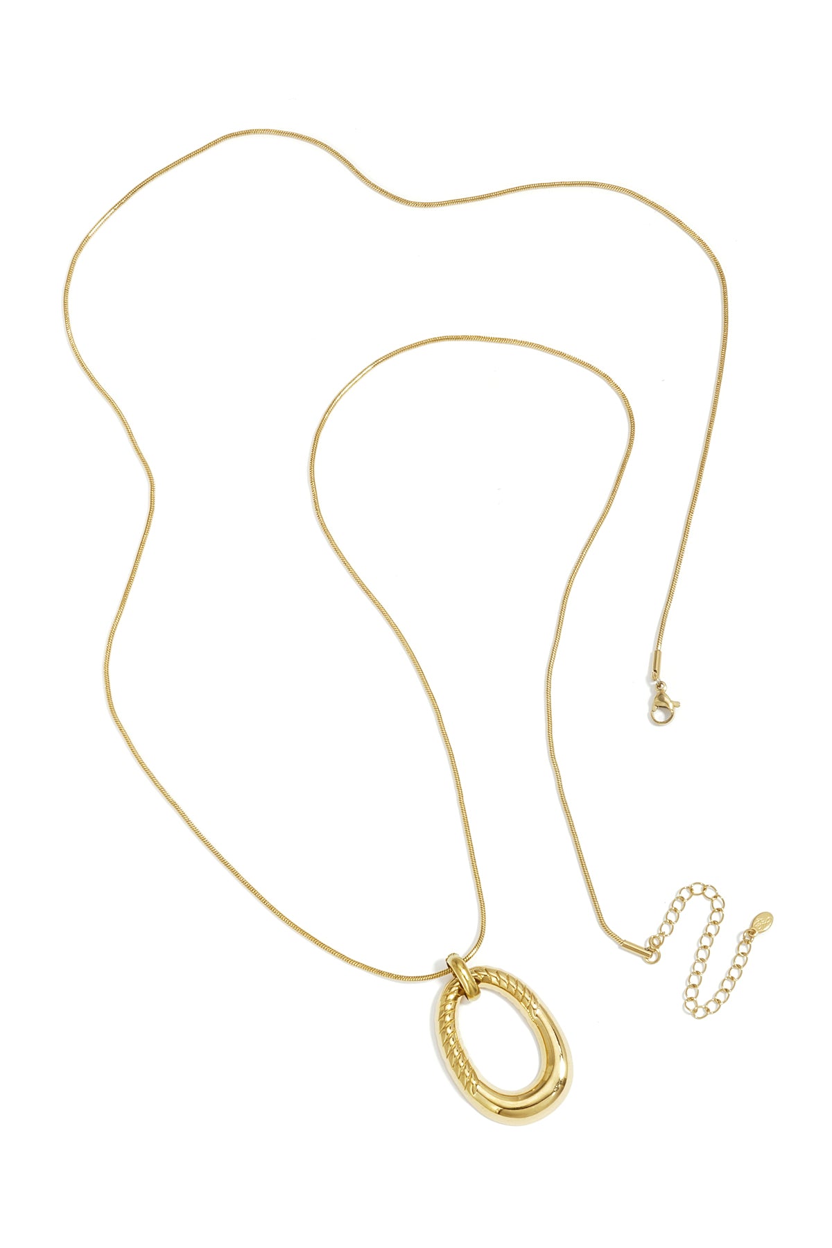 Collier long en acier inoxydable, forme irrégulière - 63895
