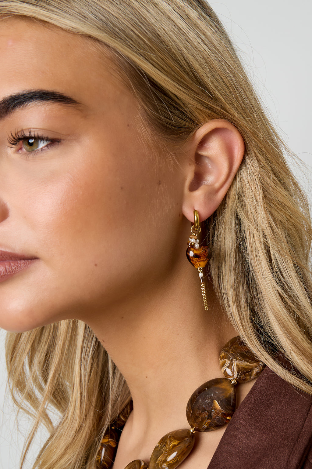 Boucles d'oreilles pendantes en acier inoxydable, style cœur, décontractées, simples et quotidiennes, bijoux pour femmes
