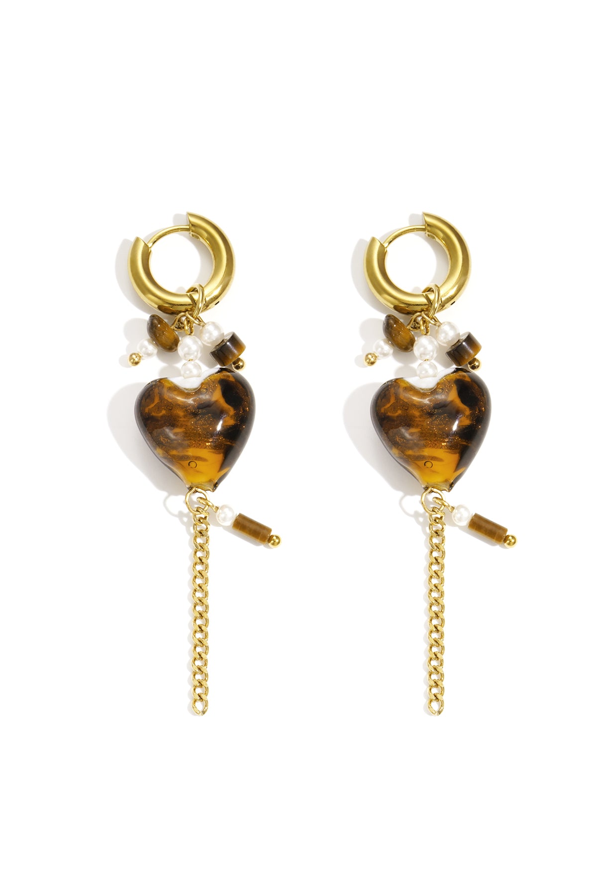Boucles d'oreilles pendantes en acier inoxydable, style cœur, décontractées, simples et quotidiennes, bijoux pour femmes