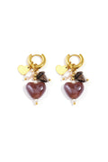 Boucles d'oreilles avec perles et breloques en forme de cœur