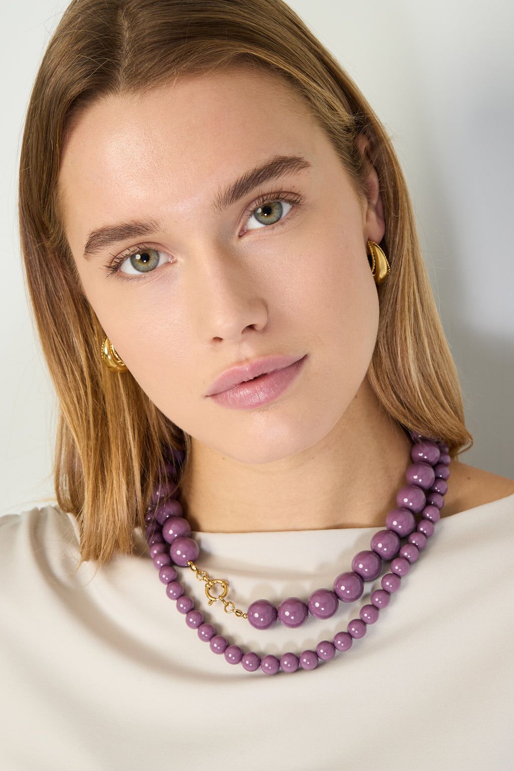 Collier à perles moyennes-10mm