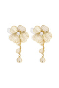 Boucles d'oreilles pendantes en acier inoxydable, style fleur, décontractées, simples, pour femmes