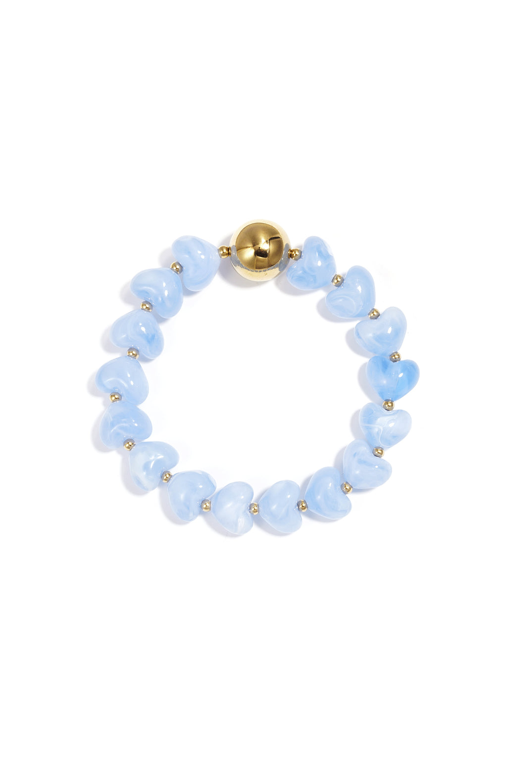 Bracelet statement orné de perles en forme de cœur