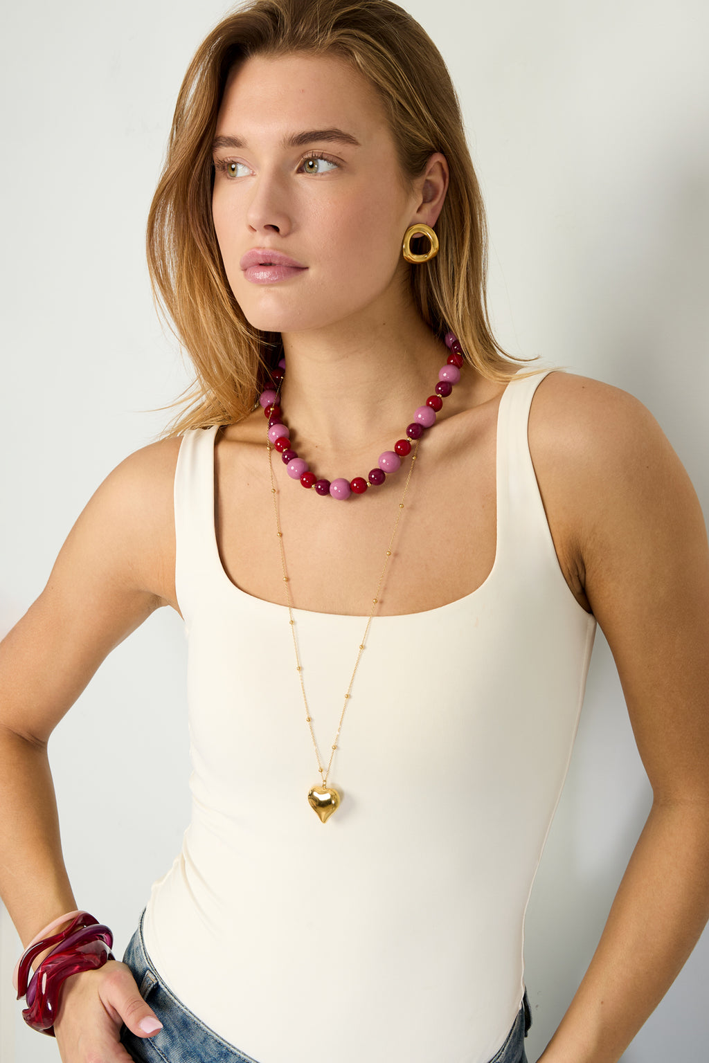 Collier de perles de différentes tailles - 56651