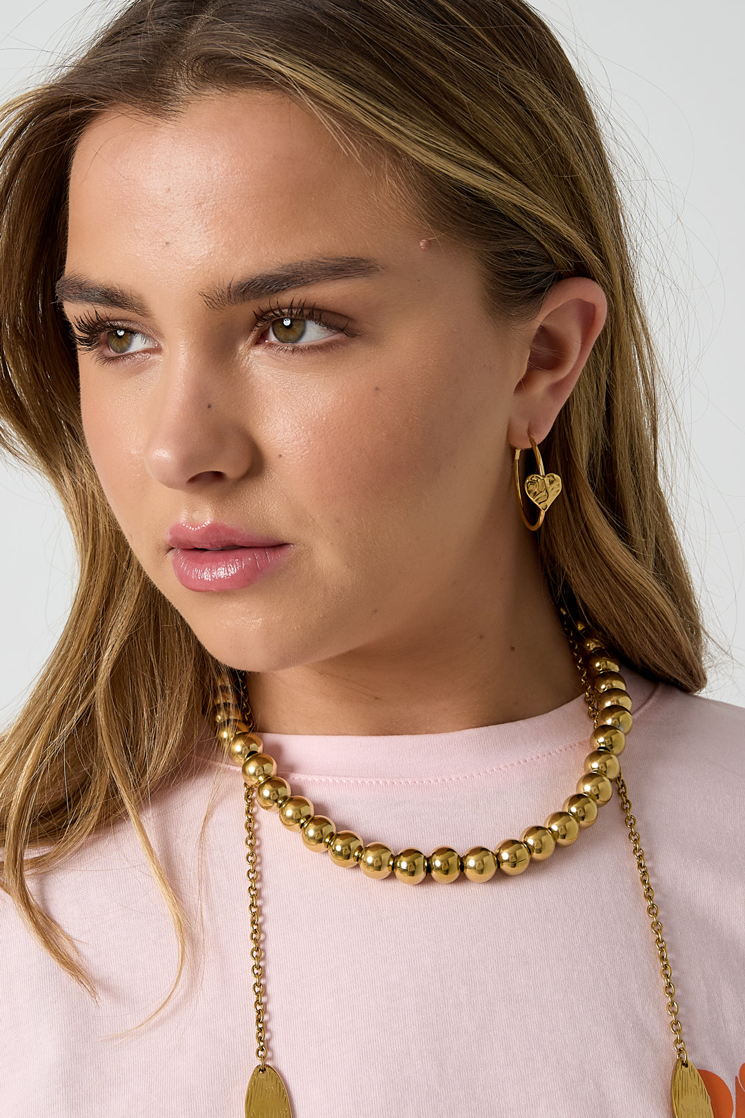 Boucles d'oreilles créoles avec cœur - 63881