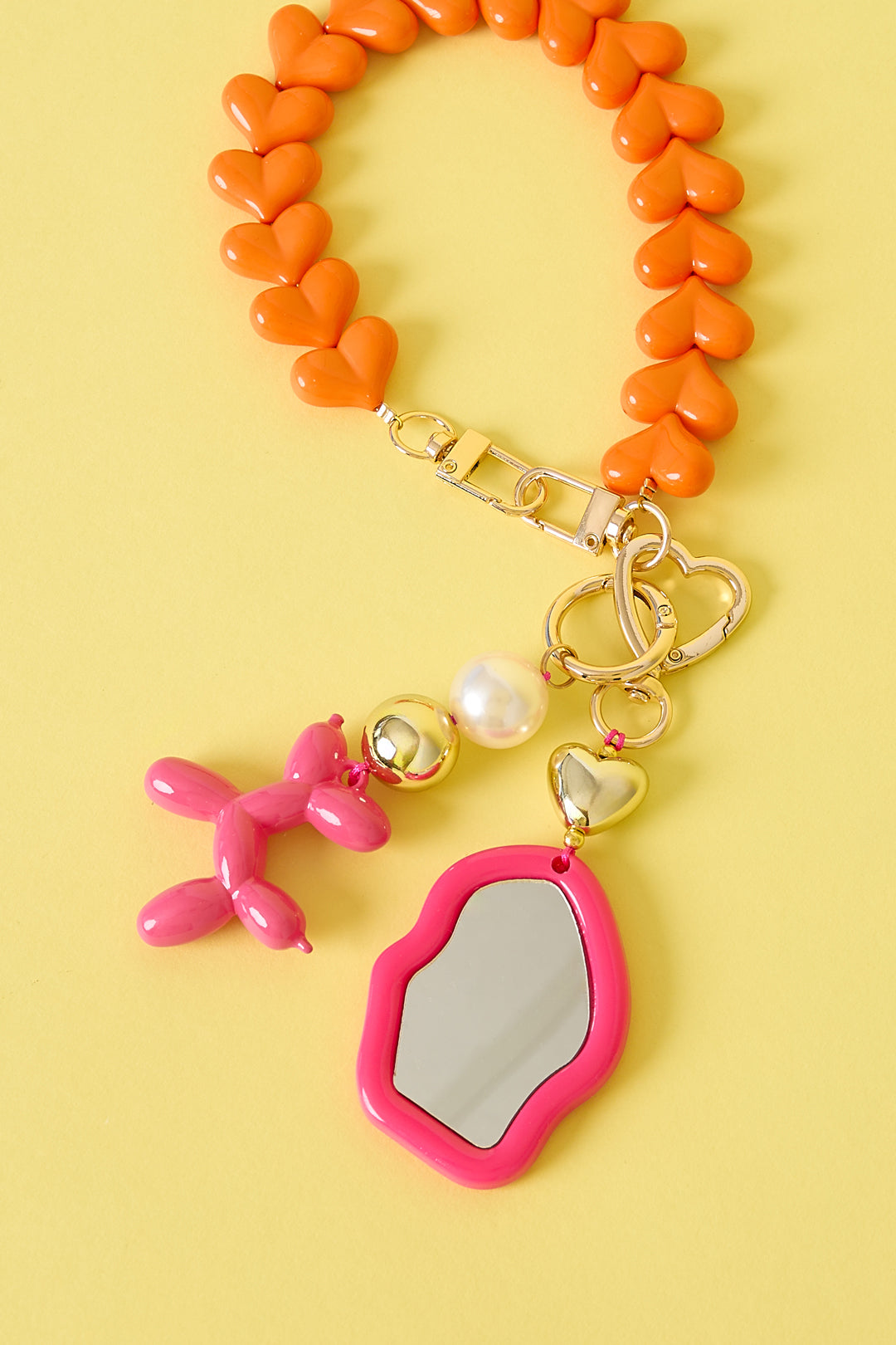 Joli porte-clés miroir cœur - 63439