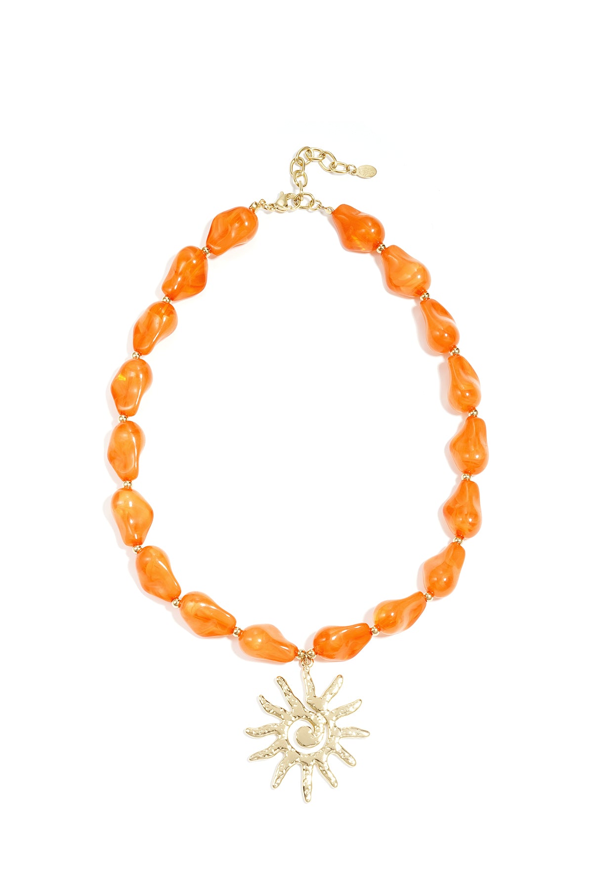 Collier perles pendentif soleil - 60647