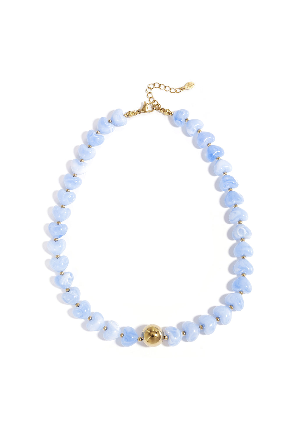 Collier statement orné de perles en forme de cœur