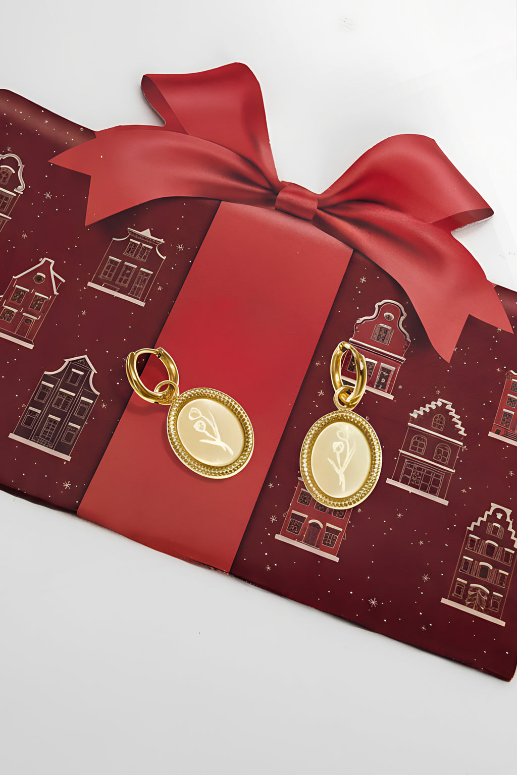 Boucles d'oreilles en acier inoxydable en forme de tulipe