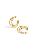 Boucles d'oreilles créoles doubles et épaisses - 63397