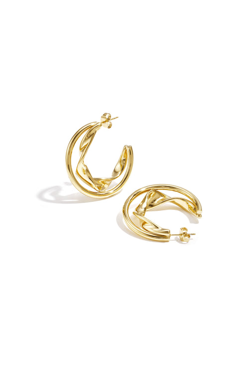 Boucles d'oreilles créoles doubles et épaisses - 63397
