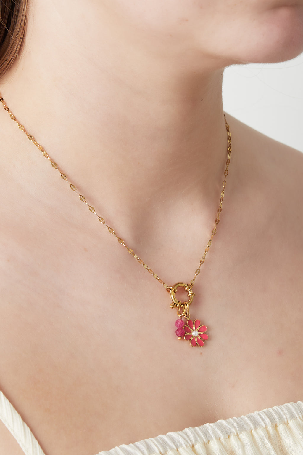 Collier DIY Fleurs Rouges - 50430