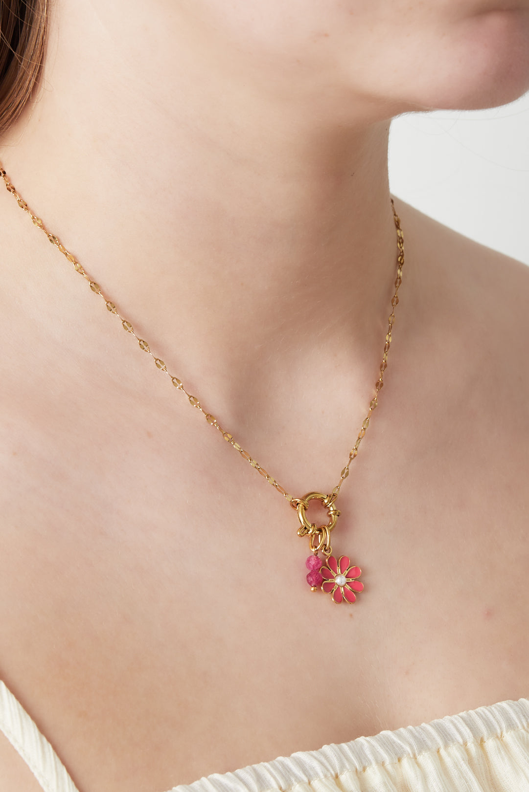 Collier DIY Fleurs Rouges - 50430
